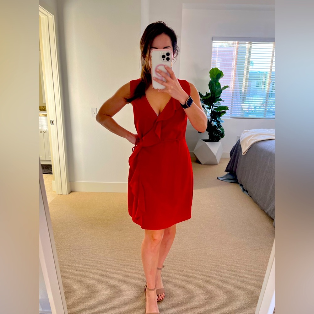 Beautiful Red Sleeveless Dress.  Wore this beauty to a wedding.